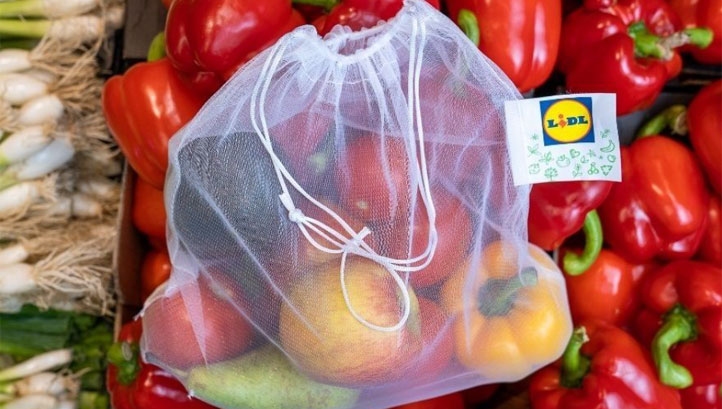 The supermarket introduced reusable alternatives to produce bags in 2019. Image: Lidl GB